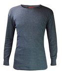 HEAT HOLDERS - Mens Winter Warm Cotton Thermal Underwear Long Sleeve Top Vest (X-Large (44-46" Chest), Charcoal)