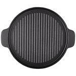 CUKOR Cast iron Grill Griddle,Grill Pan for Indoor Cooking,Stove Top Griddle for Grilling on gas grill,Round Grill Griddle for Induction Cooktop