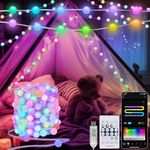 echosari Smart Global Fairy Lights USB, 10M RGB Built-in-chip Dreamy Global String Lights with APP & Remote Music Sync & MIC Sync for Children's Room Party Wedding Decor