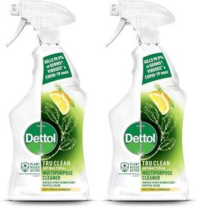 Dettol Tru Clean Antibacterial Multipurpose Cleaning Trigger Zesty Citrus and Lemongrass 500mL, Transparent (Pack of 2)
