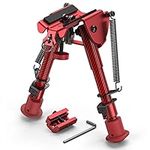 EZshoot 6-9 Inches Adjustable Carbon Fiber Bipod with Foldable Legs + Adapter Super Duty Bipods for Outdoor Activities (Red)