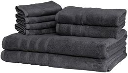 Mosobam Luxury Turkish 8pc XL Towel Set 35X70 16X30 13X13 Charcoal Gray (Dark Grey) 700 GSM Bamboo Viscose & Aegean Turkish Combed Cotton