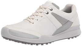 ECCO Women's Biom Hybrid Hydromax Water-Resistant Golf Shoe, White/Silver Metallic/White, 8/8.5 UK
