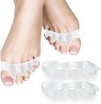SUNFATT Toe Separator,Gel Toe Spacers for Overlapping Toes-[4 PCS]-Washable and Reusable Toe Straighteners,Dividers to Correct Bunions,Hammertoes,Relief Restore Feet