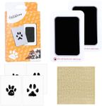 DOINEUFL Pet Paw Print Kit,Paw Print Kit for Dogs & Cats, Inkless Dog Paw Print Kit, Baby Footprint Kit & Handprint Kit 2 Ink Pads, 2 Photo Frames, 4 Printed Cards, 1 Sticker Sheet and 1 Gift Box