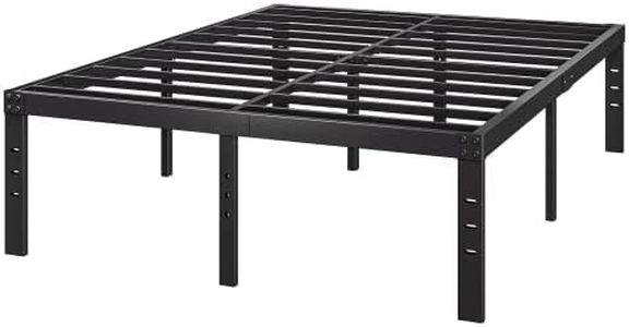 COMASACH 18-Inch King-Bed-Frame, Heavy Duty Tall Black Platform-Bed Frames No Box Spring Needed, Easy Assembly, Under Bed Storage, Noise Free Mattress-Foundation Support up to 4000Lbs