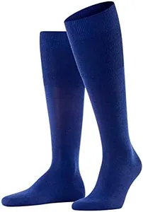 FALKE Men Airport Knee High Socks, Blue (Royal Blue 6000), 9.5-10.5