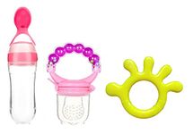 Manan Shopee Silicone Baby Food Fruit Nibbler|Baby Juice Nibbler|Pacifier|Infant Baby Teether|Food Feeder Cerelac Feeder (Multicolor_22)