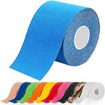 ATETEO Kinesiology Sports 5m x (2.5/3.8/5/7.5) cm Roll of Elastic Muscle Support Tape for Exercise &Injury Recovery, K-Light Blue, S: 5mX2.5cm