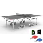 Butterfly Garden 40 Grey Outdoor Rollaway Table Tennis Table (Table + 2 playset)