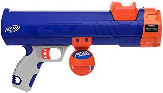 Nerf Dog Tennis Ball Blaster Dog Toy Blue/Orange, 16 Inch Compact Blaster with 1 Ball