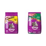 Whiskas Adult (+1 Year) Dry Cat Food, Chicken Flavour, 1.2kg Pack & Adult (+1 Year) Dry Cat Food, Tuna Flavour, 7kg Pack