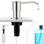 CREA Soap Dispenser for Kitchen Sink, Dish Lotion Bathroom Dispenser Countertop Soap Dispenser Pump Built in Soap Dispenser with 39inch Extension Tube Kit, Large Capacity 17 OZ Bottle, Brushed