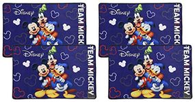 Kuber Industries Disney Team Mickey 4 Pieces Anti-Slip Door Mat 23"x15" (Royal Blue) - CTKTC46062