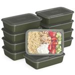 Bentgo Prep 1-Compartment Meal-Prep Containers with Custom-Fit Lids - Microwaveable, Durable, Reusable, BPA-Free, Freezer and Dishwasher Safe Food Storage Containers - 10 Trays & 10 Lids (Khaki Green)