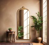 CORSICA DESIGNS Aluminium | Full Length Victorian Arched Mirror | Rust-Resistant & Shatterproof Wall Mirror | Living Room, Bedroom & Dressing (Glam Gold, 5X2Ft)