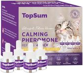 TopSum Cat Calming Diffuser Refills: 4 Pack Cat Pheromones Calming Diffuser Refill - Premium Cat Calming Diffuser Refill - Cat Pheromones for 4-Month Use, Cat Anxiety Relief, 4 Pack (Light Purple)