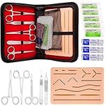 Survival Medical Suture Practice Kit for Students - Suture Practice Kit for Suture Training, Full Set of Essentials Stainless Suturing Tools, Suture Pad, Gifts for Medical Students