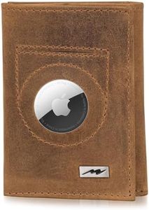 Marc Peter® Washingon Leather Slim Wallet - Airtag Wallet with Coin Compartment - RFID Protection Small Mini Wallet - Credit Card Holder - Airtag Wallet Tan Vintage XL Coin Compartment, Tan X, XL MÜNZFACH MIT AIRTAG FACH, Classic