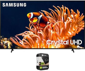 SAMSUNG 55 Inch DU8000 Crystal UHD LED 4K Smart TV Bundle with 2 YR CPS Enhanced Protection Pack (2024 Model)