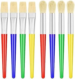 Pinceaux pour Enfants,8 pcs Pinceaux Peinture Enfant Coloré Peinture Brosse Pinceaux de Peinture Kits, pour Peinture Acrylique, Peinture à l'huile, Aquarelle,Débutants Artiste DIY