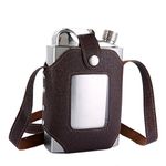 TANEAXON 26 oz Large Capacity Whiskey Flasks for Liquor with Removable Transparent Holster - Stainless Steel and Leak Proof