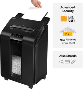 Fellowes AutoMax 100M Paper Shredder – 100-Sheet Auto Feed, P4 Security, 23L Bin, Black