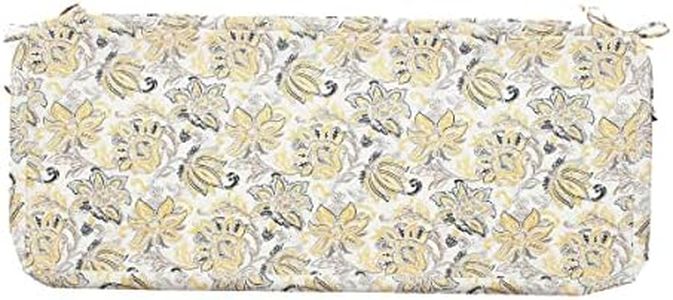 FUNHOME Outdoor Bench Cushion Cover 54 x18 x 3 inch,Waterproof Cover with Zipper&Ties,Fade-Resistant Slipcover,Patio Porch Swing Cushion Cover Replacement Only,No Insert(Yellow Flower)