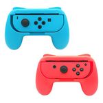 FASTSNAIL Grips Compatible with Nintendo Switch for Joy-Con&Switch OLED Model, Wear-resistant Handle Kit Gamepad Replacement for Nintendo Switch Controller&Switch OLED Model for Joy Cons(Red,Blue)