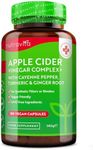 Apple Cider Vinegar Capsules with Cayenne Pepper, Turmeric and Ginger Root - 180 Vegan Capsules Made from UK Grown Apples - Raw Unfiltered ACV - 1033mg Daily Dosage - Made in The UK by Nutravita