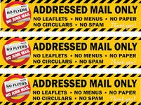 PRIBOY.ca: No Junkmail stickers (8" x 2" three pack) - for new generation wide community mailboxes.