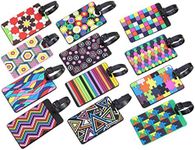 12 Pieces Luggage Tags Assorted Travel Suitcase Labels Business ID Card Holder