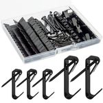 Picture Hangers，100 Pieces Picture Hanging Kits Including 30lb/50lb Picture Hanging Hooks, 2 Sizes Professional Picture Hooks with Nails for Drywall Wooden Wall (Black)