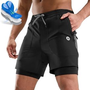 Nepest Mens Mountain Bike Shorts 4D Padded MTB Shorts Bicycle Biking Cycling Black/Dark Grey,L
