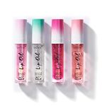 Technic Lip Oil Bundle - 4 Flavoured, Non Sticky, Hydrating Lip Oils With a High Shine Glossy Finish - Mixed Variety Multipack - Strawberry, Mint, Cherry, Orange