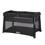 Graco FoldLite LX Unique Travel Cot with Bassinet Folds Down Super Small, Birth to Approx. 3 Years, Midnight Fashion