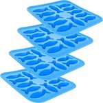 Fairly Odd Novelties Ice Cube Tray, Four Pack, Blue Fish