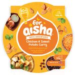 For Aisha Baby Food, Chicken and Sweet Potato Curry, Dairy Free, Halal, Natural Baby Food 10 Months +, Pack of 5