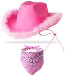 YBHOMINE Cowboy Hat with Bandana - 