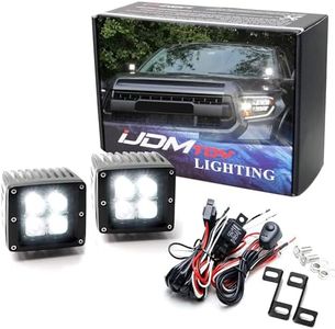 iJDMTOY A-Pillar LED Pod Light Kit Compatible with 2007-2021 Toyota Tundra, Includes (2) 20W High Power LED Cubes, Windshield A-Pillar Mounting Brackets & On/Off Switch Wiring Kit