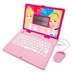 LEXIBOOK, Disney Princess, Educational and Bilingual Laptop German/English, Girls Toy with 124 Activities to Learn, Play Games and Music, Pink, JC598DPi3