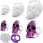 3 Pcs 3D Skull molds, AIFUDA Skull Silicone Mold Scar Face Skull Resin Mold with 1 Skull Coaster Mold for DIY Resin Epoxy Casting Craft