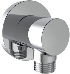 Aquaiaw Wall Supply Elbow with O-Ring Flange, Tapered 1/2 NPT Female Inlet, Solid Brass Wall Union, Round Water Supply Elbow, Polished Chrome, G1/2 Outlet