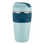 Furret 480ml Travel Mug 2in1 Double Wall Vacuum Insulation Coffee Cup Reusable Insulated Leak Proof Tumbler with Straw & Flip Lid for Coffee, Tea & Cold Drinks - Multicolor (Multicolour)