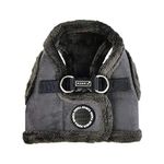 Puppia Terry dog harness for small and medium dogs - vest harness fluffy and warm - harness for dogs,grey