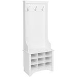 Prepac WSOG-0012-1 27" 9 Shoe Cubbies Narrow Hall Tree, White