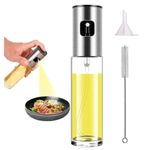 LIJIE 100 ml Cooking Oil Sprayer, Glass Bottle Oil Sprayer Mister for Air Fryer BBQ, Oil Spritzer for Salad Making, Baking (Pack of 3) (1 Oil Sprayer+1 Funnel+ 1 Cleaning Brush)