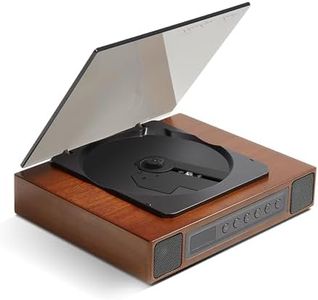 THINKYA K10 Bluetooth CD Player for Home, Retro Desktop CD Player with AUX/SPDIF Output for External Speakers, CD/CD-R/MP3 Playback, Remote Control, Wooden Design