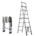 6+7 Step Ladder Aluminum 6.4FT Tele