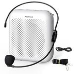 Norwii Voice Amplifier, Power Amplifiers, Portable Mini Wired Microphone Headset for Teacher classroom & Outdoor Lectures, Teaching, Tour Guides, USB-C Rechargeable - 2000mAh, White